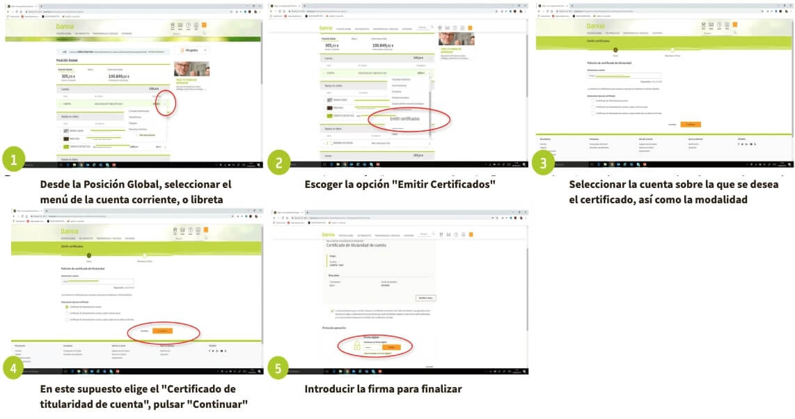 Certificado de Titularidad Bancaria Bankia