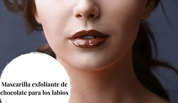 Mascarilla exfoliante de chocolate para los labios