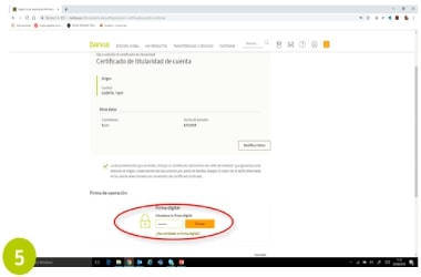 certificado de titularidad Bancaria en Bankia